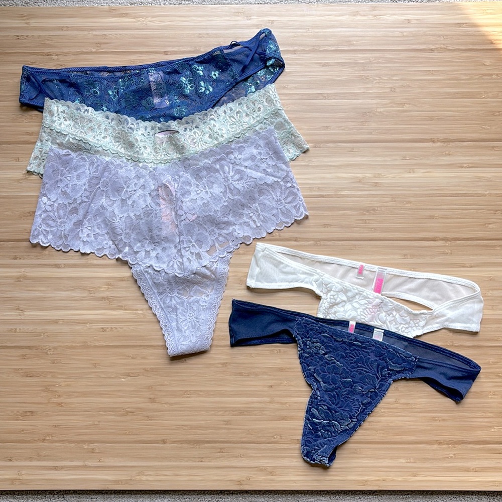 Lot of 5 PINK Victoria Secret underwear, all medium bundle